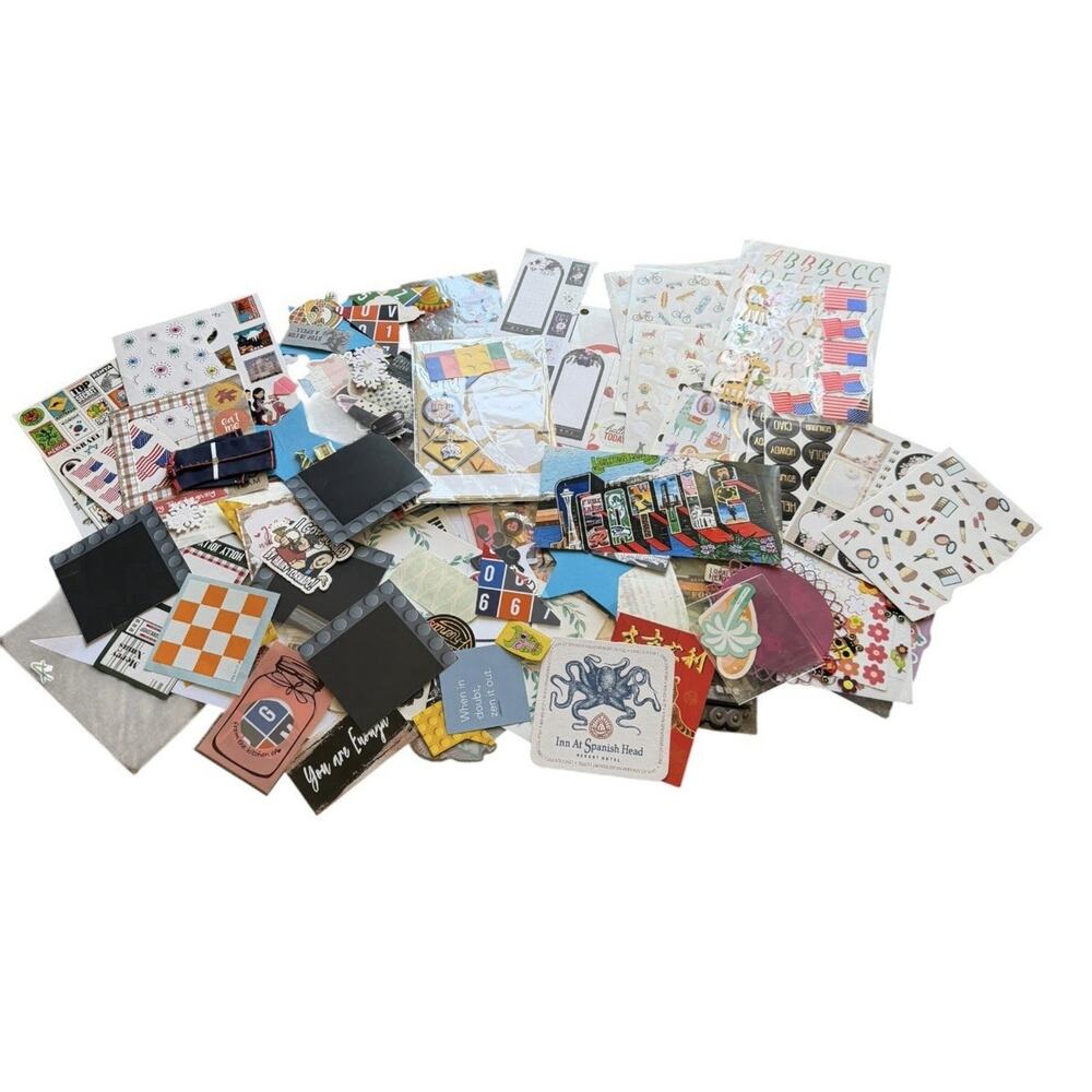 Mixed Scrapbook Sticker Ephemera Lot Junk Journal Planner Craft Paper Supplies - Picture 5 of 16